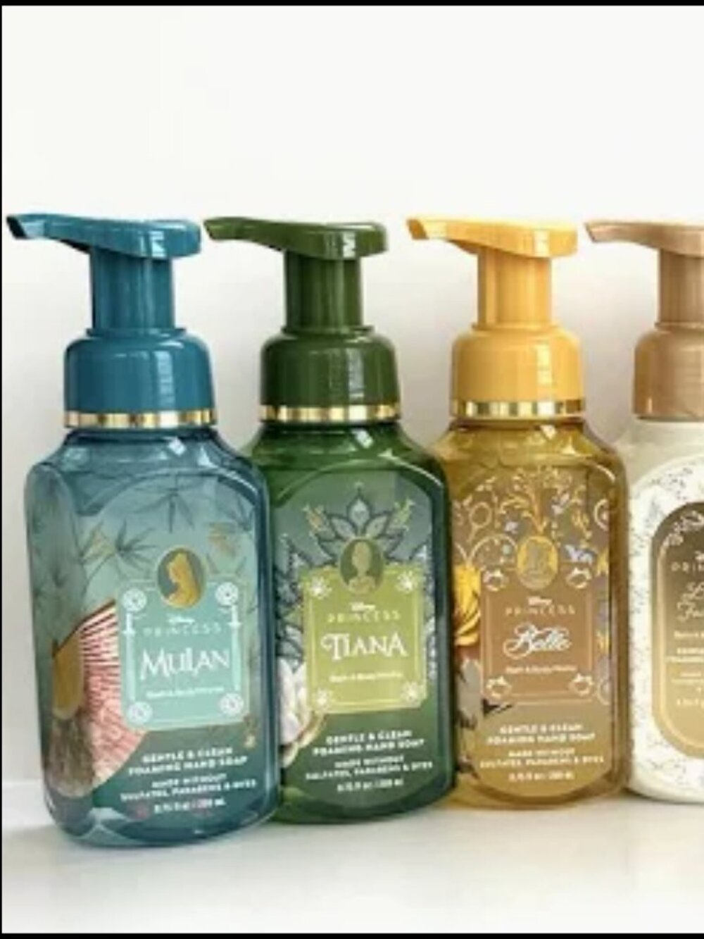 DISNEY PRINCESS COLLECTION - Full Size Bath and Body Works Foamy Hand Soap- x 7
